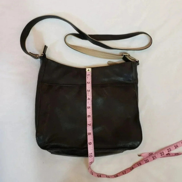Black & tan 9×11" leather crossbody - Picture 4 of 7